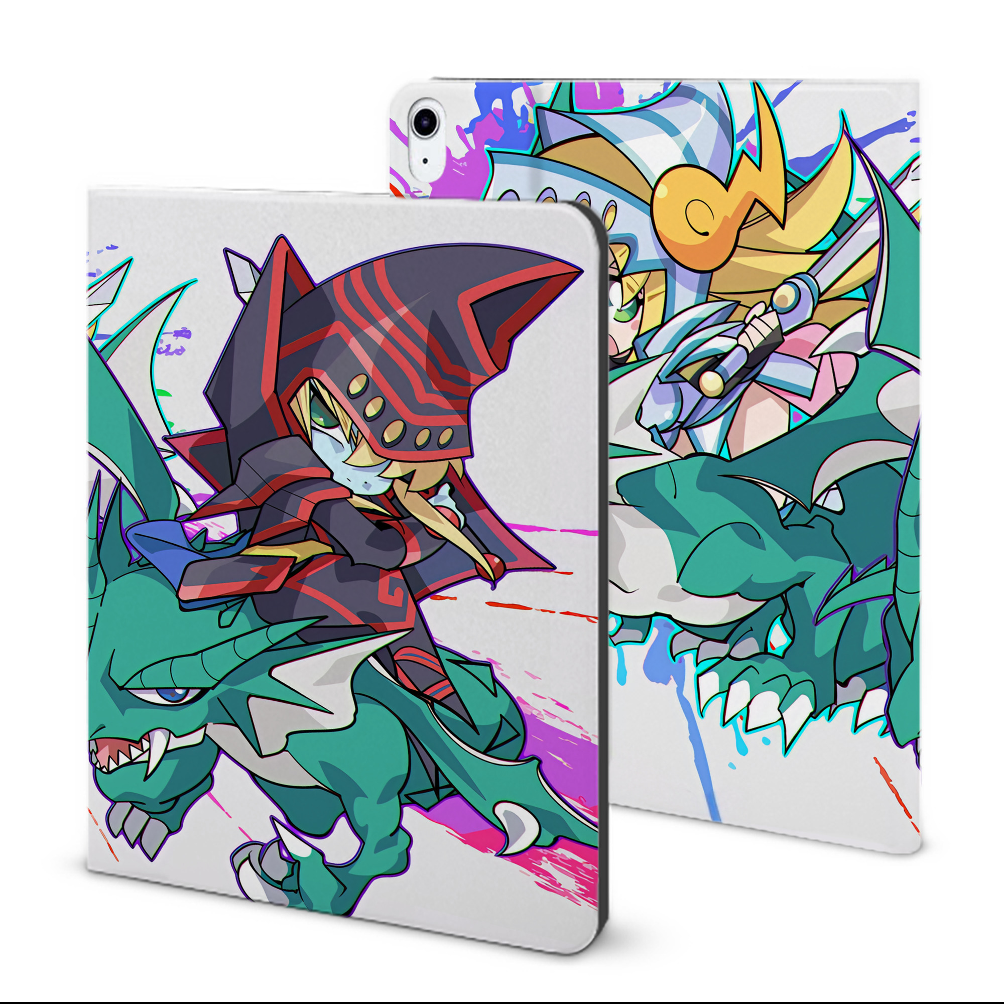 （画像用） 遊☆戯☆王 Yu-Gi-Oh! IPad ケース ブック型 PUレザー TPU 耐衝撃 軽量 薄型 ペン収納なし 全面保護 IPad 各モデル対応